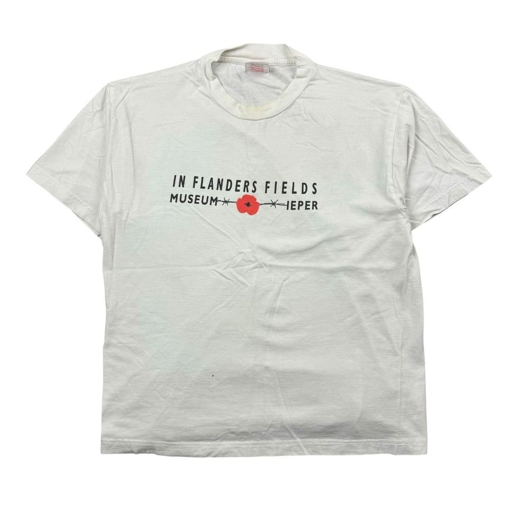 Vtg 90s In Flanders Fields‎ Museum Ieper Shirt Men Large World War 1 Belgium